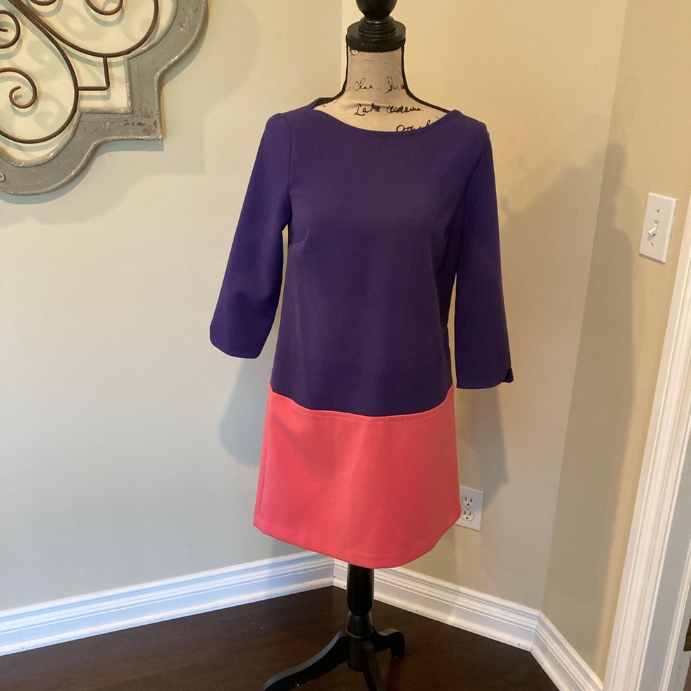 Loft color block dress size 2